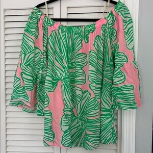Lilly Pulitzer Green and Pink Patterned Top